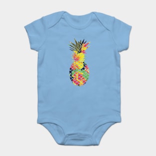 Tropical Pineapple Geometric Floral Baby Bodysuit